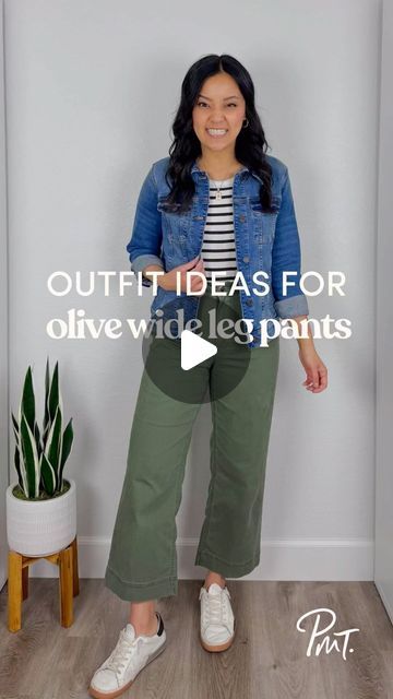 Audrey Tom / Style & Wardrobe Coach on Instagram: "Here are 5 fresh ideas on how to style these versatile pants! They pair well with so many options because of their neutral tone. They are really lightweight, soft, flexible, and comfortable with plenty of stretch and can be styles for casual everyday looks to office-ready ones!  😍

Are these olive green wide-leg pants a part of your wardrobe yet? These pants have been a 🔸staple🔸 in my wardrobe for years, evolving in style over time - now it’s the wide-leg version!

💬 Comment “OLIVE” to SHOP the looks!

Also, if you’d like to be able to mix and match your wardrobe this way, check out the Spring Wardrobe & Outfit Guide! It’ll help you create your own capsule wardrobe and show you lots of different ways to wear the pieces you own. Many of Green Wide Leg Crop Pants Outfit, Style Green Wide Leg Pants, Green Wide Leg Cropped Pants Outfit, Sage Jeans Outfit, Olive Pants Outfit Winter, Styling Olive Green Pants, Olive Green Trousers Outfit Women, Olive Green Wide Leg Pants Outfit, Wide Leg Green Pants Outfit