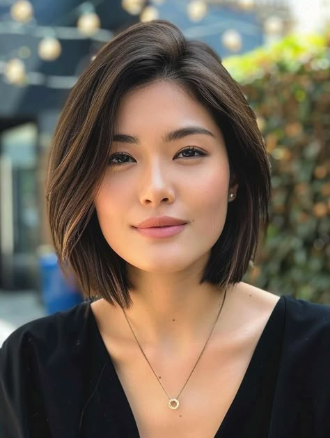 Short Medium Womens Haircuts, Short Hairstyle Women Oval Face Bob, Haircut Style Women, Bob Cut Medium Length, Short Haircuts Women 2024, Oval Haircut Short, Short Bob Hairstyles For Round Faces, Haircut For Short Hair For Women, Chin Length Straight Hair