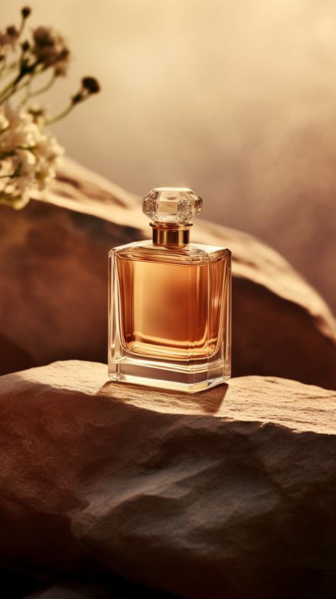 Prompt - On a stone, there was a bottle of Guerlain perfume against a pale gold background, and the light was shining from left to right 😃Midjourney V5. Product photography, 3D rendering, stock product background, advertising, #midjourney Author - QIAOjiang2023 Commercial Photography Product, Creative Advertising Photography, 3d Photography, Fragrance Photography, Cosmetic Creative, Glass Photography, Perfume Bottle Design, Perfume Photography, Perfume Ad