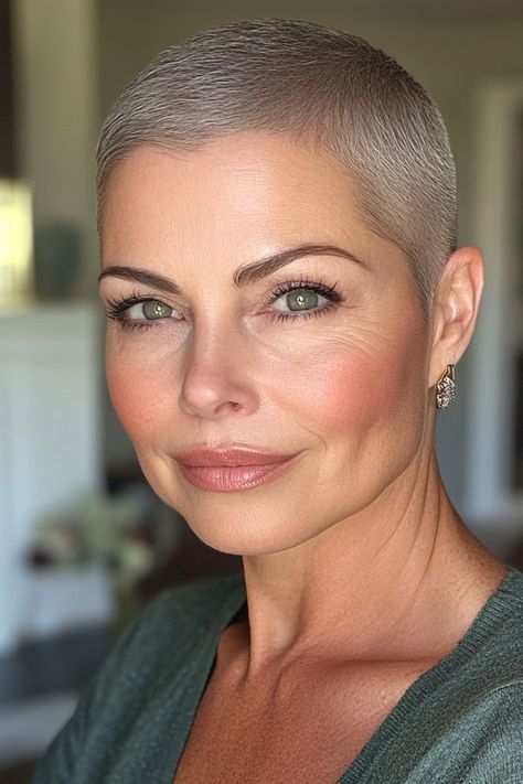 Cropped Hairstyles For Women, Ultra Short Hairstyles For Women, Very Short Hair Blonde, Buzz Haircut For Women, Women’s Buzzed Haircuts, Platinum Blonde Buzzcut Black Women, Very Short Pixie Haircut For Fine Hair, Buzz Pixie Haircut, Womens Buzzed Hairstyles