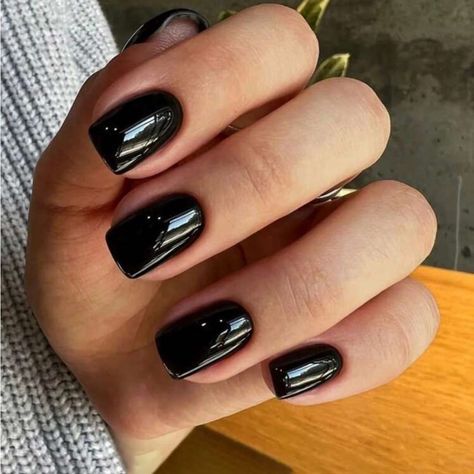 Super Cute And Stylish Ships In 5-10 Business Days Black Acrylic Nail Designs, Rounded Acrylic Nails, Black Solid Color, Plain Nails, Solid Color Nails, Black Acrylic Nails, Color Plain, Short Square Nails, Classy Acrylic Nails