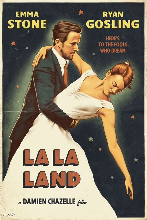 ArtStation - "La La Land" poster, Alexey Kot Land Movie, Sherlock Poster, Here's To The Fools Who Dream, Damien Chazelle, Beau Film, Lala Land, Iconic Movie Posters, Septième Art, Film Vintage