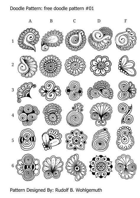 Modele Zentangle, Pattern Doodle, Arte Doodle, Zen Doodle Patterns, Zentangle Artwork, Mandala Art Therapy, Doodle Art Drawing, Mandala Design Pattern, Mandala Art Lesson