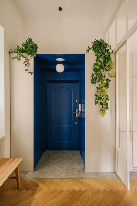 Home Entrance Decor, Blue Door, Industrial House, Entrance Hall, House Entrance, Krakow, Dream House Decor, Dream Home Design, Home Fashion