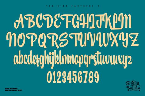 Sign Panthers 2 - Sign Painting Font by Konstantine Studio on @creativemarket Sign Lettering Alphabet, Writing Styles Fonts, Sign Lettering Fonts, Sign Lettering, Sign Painting Lettering, Sign Fonts, Chalk Lettering, Typography Alphabet, Sign Writing