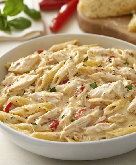 Creamy white cheddar chicken pasta is a rich and flavorful dish with tender chicken, pasta, and a velvety white cheddar sauce. Cheesy Chicken Pasta, Weekend Dinner, Chicken Pasta Recipes, Cheesy Chicken, Tender Chicken, Cheese Sauce, Chicken Tenders, Pasta Recipe, Chicken Pasta