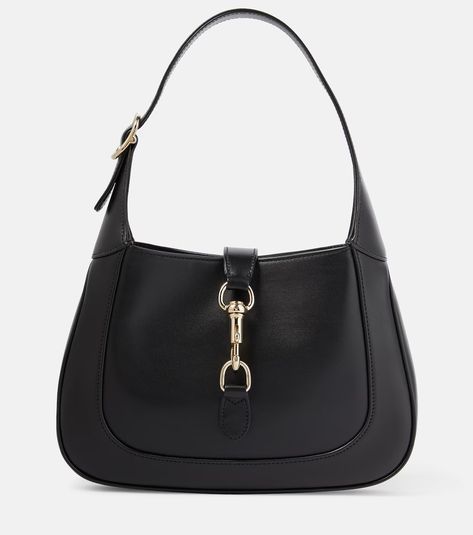 Gucci Jackie Small leather shoulder bag in black - Gucci | Mytheresa Luxury Purse Collection, Gucci 2024, Gucci Bags Handbags, Small Shoulder Bags, Gucci Gucci, Gucci Shoulder Bag, Gucci Leather, Classic Bags, Orange Bag