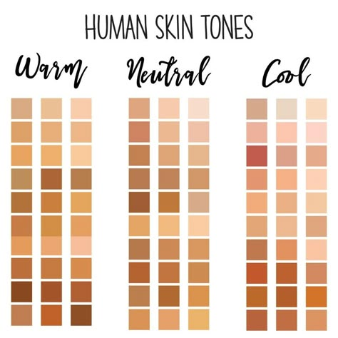 Human skin tone color palette Cool Skin Tone Color Palette, Skin Tone Chart, Skin Color Chart, Skin Tone Color, Skin Palette, Human Skin Color, Procreate Color Palettes, White Skin Tone, Neutral Skin Tone