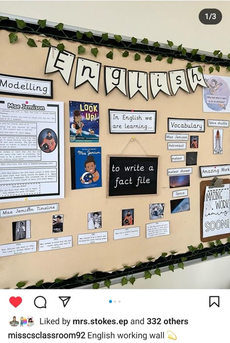 Year 3 English Working Wall, English Class Board Ideas, Ks1 English Display, Year Group Display Boards, English Display Year 1, Classroom Ideas Primary School, Year 3 And 4 Classroom Ideas, Class Alphabet Display, Literacy Classroom Displays