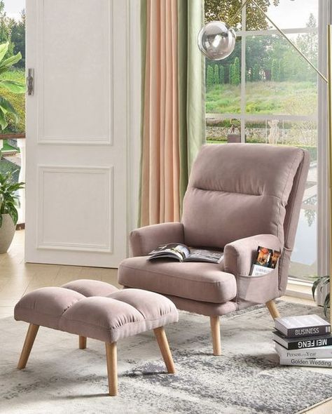 15 Best Cozy Chairs for Living Rooms 2021 - Most Comfortable Chairs for Reading Cozy Chairs For Reading Bedroom, Cute Recliner Chairs, Savannah Apartment, Velvet Recliner, Chair Overstock, Ruang Tv, Velvet Wingback Chair, Recliner With Ottoman, Lounge Chair Ottoman