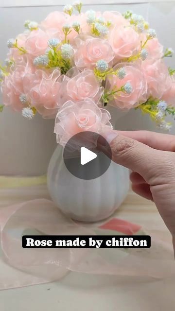 Diy Cloth Roses, Diy Fabric Flowers Tutorial, Cloth Flowers Diy Fabric Roses, Flower Making With Cloth, Fabric Roses Diy, Lace Flowers Diy, Organza Flowers Diy, Lace Flowers Tutorial, Fabric Flowers Handmade