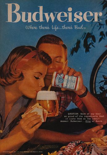 Where There's Life...There's Bud | QUESTION: Know of any bee… | Flickr Drinks Advertising, Beer Advertisement, Beer Commercials, Beer Ads, Beer Advertising, Beer Prints, Beer Ad, Budweiser Beer, Beer Poster