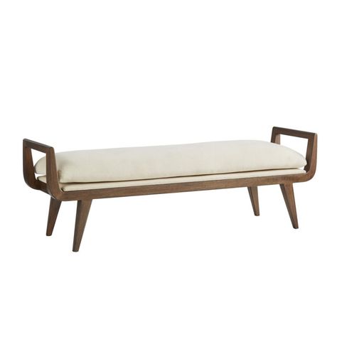 benches - accent benches and settees - quality accent furniture Contemporary Bench, Arteriors Home, Modern Bench, House Interiors, Burke Decor, Ottoman Bench, Upholstered Furniture, Upholstered Seating, Walnut Finish