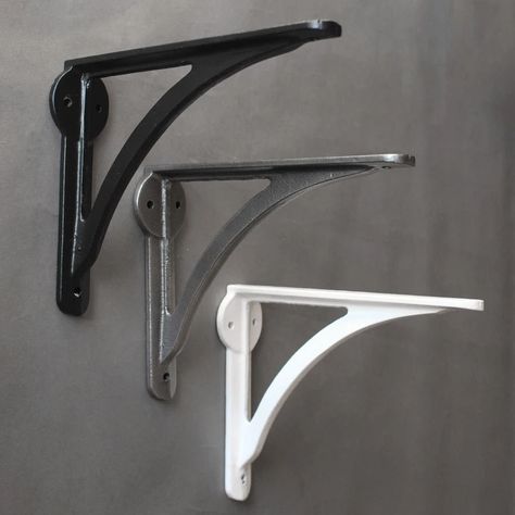 Cast Iron Shelf Brackets | Large Heavy Duty Brackets | Yester Home Victorian Shelves, Cast Iron Shelf, Cast Iron Brackets, Black Shelf Brackets, Steel Shelf Brackets, Cast Iron Shelf Brackets, Heavy Duty Shelf Brackets, Iron Shelf Brackets, Floating Shelf Brackets