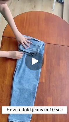 How To Folding on Instagram: "Neatly folded#fyp #organizer #foldingclothes #lifetipsshare #storagebox" How To Fold Jeans For Travel, Folding Jeans To Save Space, Folding Clothes To Save Space Travel, Fold Clothes For Travel, How To Fold Clothes, Folding Clothes To Save Space, How To Fold Jeans, Shower Cleaning Hacks, Folding Fitted Sheets