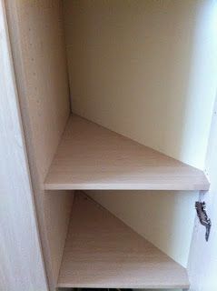 Abi Makes (Made by Abi): Wardrobe Storage Boxes - Triangular! Triangular Closet Organization, Triangle Wardrobe Design, Triangle Cupboard, Triangle Closet, Shaped Shelves, Wardrobe Storage Boxes, Corner Wardrobe, Triangle Shelf, Fitted Wardrobes