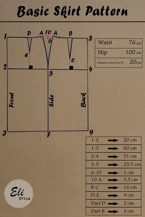 Basic Skirt Pattern with Instruction Draft Skirt Pattern, Basic Skirt Sewing Pattern, Drafting Skirt Pattern, Basic Skirt Pattern Drafting, Dress Skirt Patterns Sewing, Skirt Patterns Sewing Easy, Sew Skirts For Beginners, Skirt Pattern Drafting, Basic Pattern Making