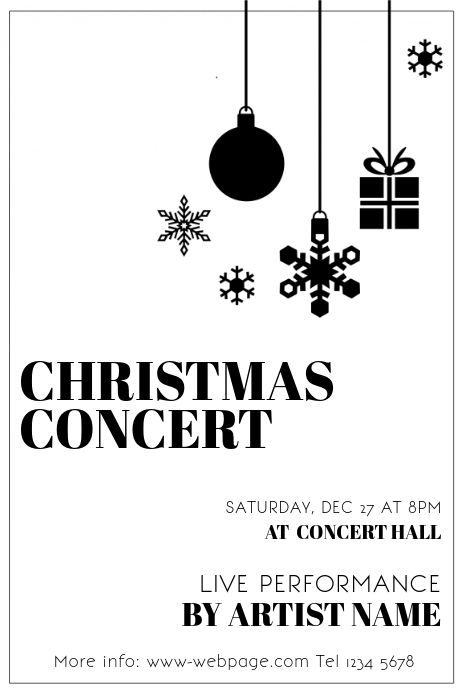 Black And White Christmas Party, Christmas Choir, White Christmas Party, Christmas Poster Design, Christmas Party Poster, Resume Ideas, Christmas Posters, Concert Poster Design, Black And White Christmas