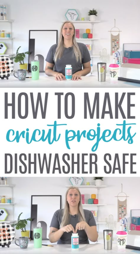 How To Make Cricut Projects Dishwasher Safe - Makers Gonna Learn Wooden Box Cricut Ideas, Cricut Gift Ideas For Students, Making Products To Sell, Crafts With Cricut Explore Air 2, Vinyl Glass Ideas, Cricut Work Station Ideas Diy, Decal For Cricut Machine, Silhouette Vinyl Projects Ideas, Cricuit Tumblr Ideas