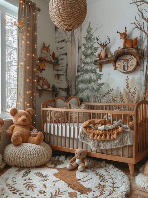 Enchanted Forest Nursery Theme, Forest Baby Rooms, Forest Nursery Theme, Enchanted Forest Nursery, Baby Room Themes, Nursery Room Design, Baby Room Inspiration, Forest Nursery, Nursery Room Boy