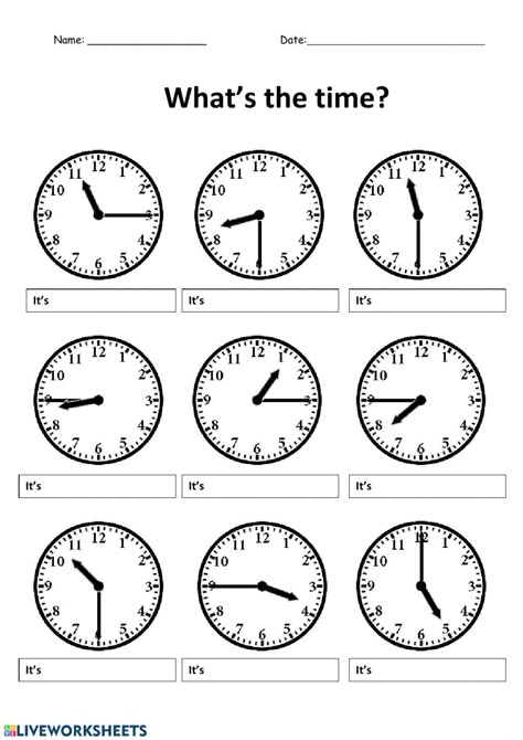 Clock Worksheets, Telling Time Worksheets, Word Order, Time Worksheets, Math Time, Learning Time, English Lessons For Kids, School Worksheets, Teaching Jobs