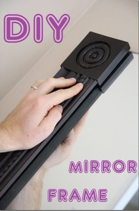 25 Cheap And Easy DIYs That Will Vastly Improve Your Home Framing Mirror, Manchester Tan, Huge Mirror, Room Deco, Bathroom Redo, Mirror Frame, Crown Molding, House Projects, Diy Home Improvement