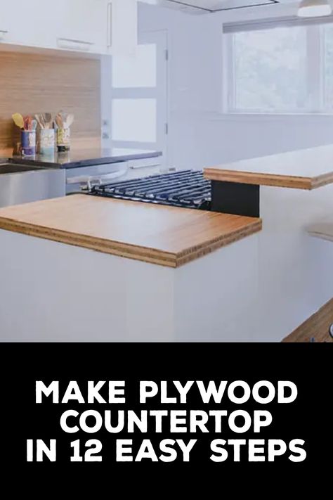 How to Make Plywood Countertop Diy Kitchen Wood Countertops, Plywood Countertops Kitchen, 2x4 Counter Tops Kitchen Countertops, Plywood Countertop Diy Kitchens, Diy Epoxy Countertop Over Plywood, How To Build A Countertop, Replace Countertop Diy, Plywood Countertop Kitchen, Plywood Kitchen Countertops