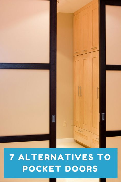 A barn type of pocket door alternative that is perfect for small spaces room as it does not need a lot of space to open and close. #pocketdoor #doors #barndoor Sliding Bathroom Door Small Spaces, Space Saving Door Ideas, Small Door Ideas, Folding Bathroom Door, Small Bathroom Door Ideas, Door For Small Space, Small Bathroom Door, Doors For Small Spaces, Office Partition Design