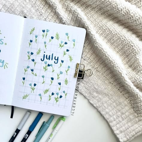 July Cover Page, Bullet Journal 2024, Bullet Journal Month, Bullet Journal Ideas Templates, Journal 2024, Journal Design Ideas, Bullet Journal Design, Bullet Journal Tracker, Bullet Journal Paper