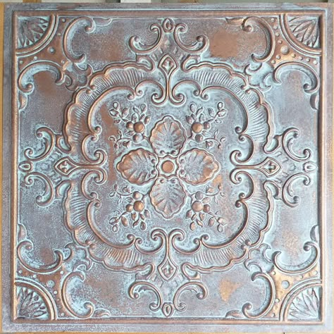 Vintage Tin Ceiling Tile Ideas, Tin Ceilings Ideas, Copper Ceiling Bathroom, Antique Kitchen Backsplash, Metal Tile Ceiling, Tin Ceiling Ideas Rustic, Faux Tile Backsplash, Tin Ceiling Kitchen, Corrugated Tin Ceiling