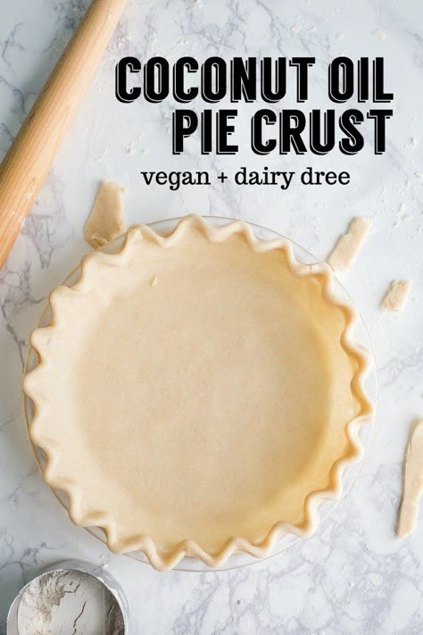 Coconut Oil Pie Crust, Dairy Free Pie Crust, The Best Pie Crust, Dairy Free Lifestyle, Dairy Free Pies, Oil Pie Crust, Make Pie Crust, Best Pie Crust, Vegan Pie Crust