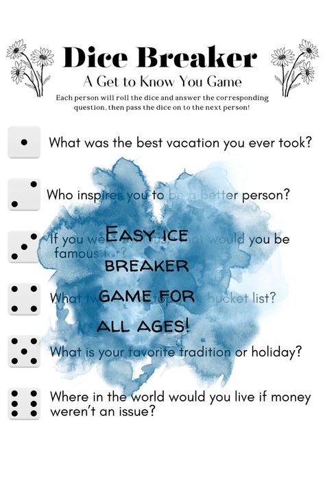 Simple Ice breaker game printable - great for work, groups, teams, youth group, Bible study, classroom or on the job. Use with kid or adult groups to get to know each other #gettoknowyou #icebreakergame Icebreakers For Teens, Youth Group Ice Breakers, Youth Group Bible Study, Group Ice Breakers, Work Team Building Activities, Ice Breaker Activities, Work Team Building, Ice Breaker Game, Group Bible Study