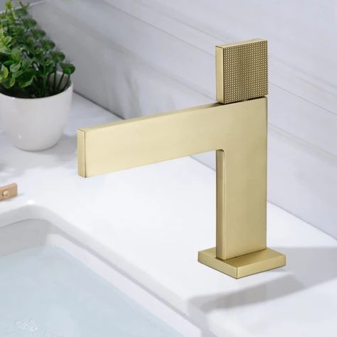 Bathroom Vessel Sink Faucet Solid Brass Lavatory Vanity Hot And Cold Water Mixer Faucet Deck Mounted Brushed Gold/Black _ - AliExpress Mobile Bathroom Sink Faucets Modern, Brushed Gold Bathroom, Gold Bathroom Faucet, Gold Bad, Brass Faucets, Faucets Bathroom, Gold Faucet, Old Westbury, Modern Bathroom Sink