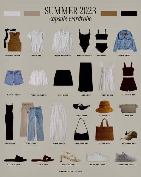 European Summer Vacation Outfits Travel Wardrobe, California Day Outfits, Singles Mixer Outfit, Capsule Wardrobe 2 Weeks Europe, Europe Late Summer Outfits, Vacation Staple Outfits, Euro Summer Wardrobe, Comfortable Outfits For Italy, New Money Summer Outfits