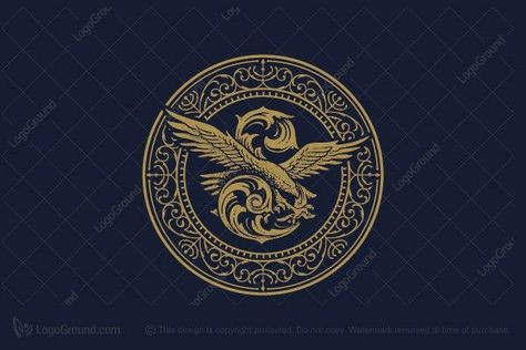 Clever Logo Design, Fantasy Logo, Eagle Logo, Flag Art, S Monogram, Logo A, Round Frame, Emblem Logo, Fashion Logo