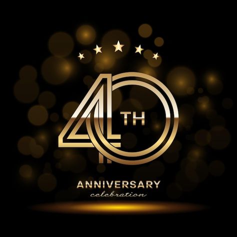 40th anniversary logo with gold color an... | Premium Vector #Freepik #vector #40th #year #anniversary-logo #golden-anniversary 40 Years Anniversary Logo, Anniversary Logos, Luxe Logo, 40 Year Anniversary, Examples Of Logos, Logo Number, Anniversary Logo, Golden Anniversary, Vector Template