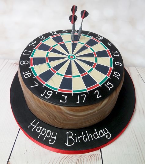 Darts Birthday Cake, Dart Cake, Dart Board Cake, Dartboard Cake, Football Birthday Cake, Custom Birthday Cakes, Happy Birthday Funny, Football Birthday, Presents For Boyfriend