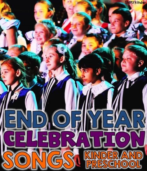 End of the Year Songs Preschool End Of The Year Program Ideas, Kindergarten Graduation Programs, Preschool Graduation Songs, Kindergarten Graduation Songs, Vpk Graduation, End Of The Year Celebration, Graduation Kindergarten, Year Concert, Prek Graduation