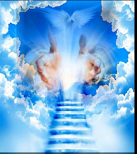 Heaven Artwork, Vertrouw Op God, Heaven Pictures, Stairs To Heaven, Dove Pictures, Birthday In Heaven, Jesus Christ Artwork, Heaven Art, Jesus And Mary Pictures