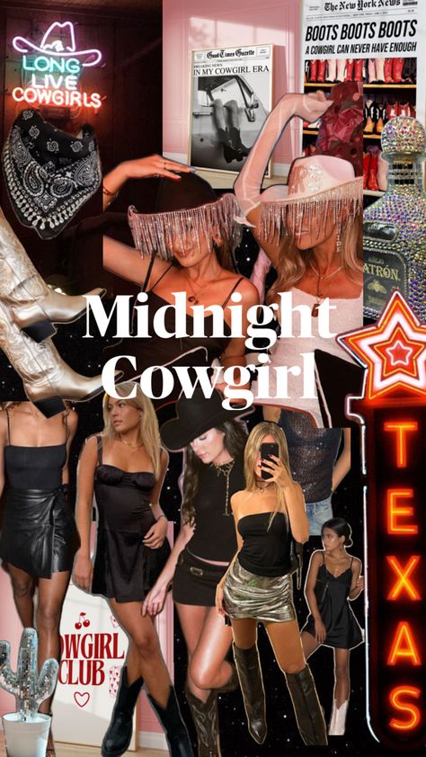 Cowgirl Theme Bachelorette Party Outfit, Black Night Bachelorette, Nashville Bday Party, Bachelorette Outfit Themes Nashville, Bachlorette Themes Outfits Nashville, Deadwood Bachelorette Party, 21st Birthday In Nashville Outfit, Cowprint Outfit Ideas Bachelorette, Nfr Bachelorette