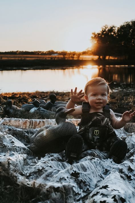 Duck Hunting First Birthday Pictures, Toddler Duck Hunting Photo Shoot, Baby Duck Hunting Pictures, Family Hunting Pictures, Duck Hunting Themed 1st Birthday, One Lucky Duck Photoshoot, Hunting One Year Old Birthday, Duck Hunting Baby Announcement, First Birthday Boy Hunting Theme