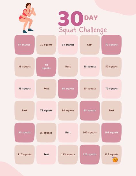 30 Day Squat Challenge 30 Day Workout Challenge For Beginners, Eat Healthy Challenge, Squat Challenge For Beginners, 30 Day Challenge Fitness, Diet Workout Plan, Challenge 30 Day, 75 Soft Challenge, Cycling Diet, 30 Day Squat