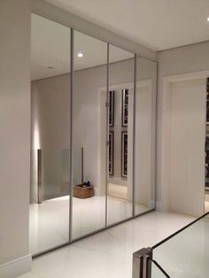 Ideas for the House on Pinterest | Mirror Closet Doors, Mirrored ... Wall Closet With Mirror, Walk In Closet Doors Entrance, Closet With Mirror Doors, Closet Mirror Doors, Closet Door Mirror, Wardrobe With Mirror Doors, Mirrored Closet Doors, Ideas De Closets, Mirrored Walls