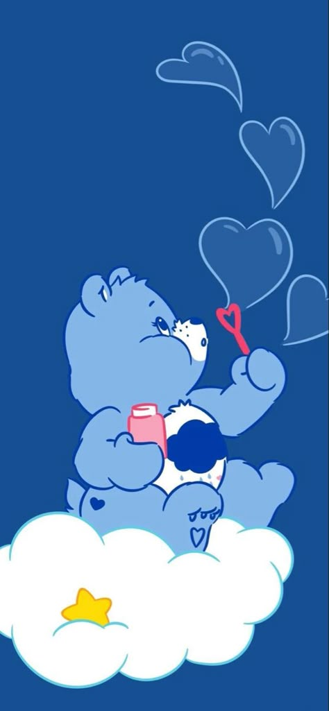 Grumpy Care Bear Wallpaper Aesthetic, Care Bear Grumpy Wallpaper, Grumpy Bear Aesthetic Wallpaper, Bedtime Bear Wallpaper, Grumpy Care Bear Wallpaper, Carebear Wallpapers, Grumpy Bear Wallpaper, Grumpy Bear Tattoo, Cear Bears