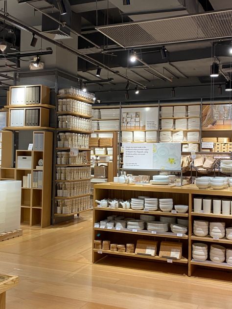 minimalist furniture, trinkets, wooden accent, muji cafe, muji store, japanese Muji Cabinet, Muji Products, Muji Shop, Muji Furniture, Muji Aesthetic, Muji Cafe, Japanese Stationery Store, Japan Furniture, Muji Stationery