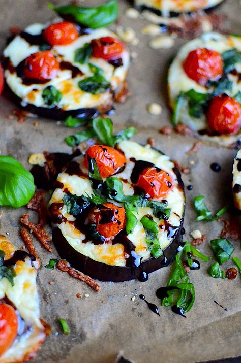 Eggplant Caprese, Eggplant Pizza Recipe, Week In Rome, Mini Eggplant, Salmon With Mango Salsa, Rome On A Budget, Salmon With Mango, Caprese Pizza, Eggplant Pizza