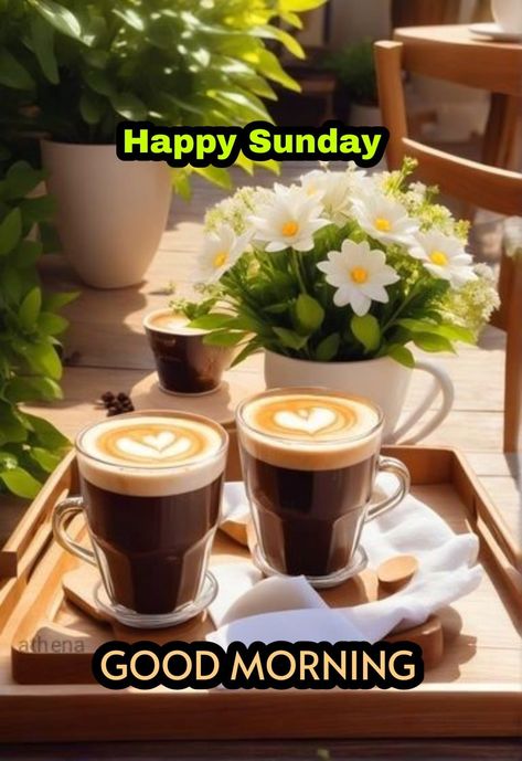 Happy Sunday Coffee, Bread And Coffee, Sweet Good Morning Images, Coffee Quotes Morning, Lilies Flowers, Sunday Wishes, Sunday Coffee, Good Morning Breakfast, Emoji Pictures