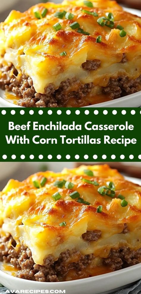 Craving a comforting dish? This Beef Enchilada Casserole is a fantastic choice, featuring savory layers of beef and cheese. It’s perfect for busy nights, offering quick preparation and hearty satisfaction for everyone. Enchilada Casserole With Corn Tortillas, Casserole With Corn Tortillas, Corn Tortilla Casserole, Casserole With Corn, Tortilla Casserole Recipes, Cheese Enchilada Casserole, Beef Enchilada Casserole, Enchiladas Corn Tortillas, Tex Mex Casserole