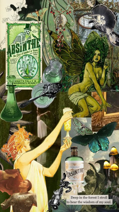 Absinthe Aesthetic, Green Fairy Costume, Absinthe Green Fairy, Art Neuvo, New Orleans Vintage, Midsummer Festival, Absinthe Fairy, Green Fairy Absinthe, Absinthe Art