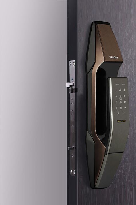 PUSH PULL SMART DOOR LOCK DESIGN on Behance Door Lock Design, Modern Closet, Lock Design, Smart Door Locks, Smart Home Design, Smart Door, Door Design Modern, Smart Home Technology, Home Tech